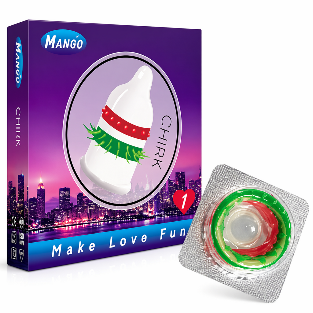 MANGO Chirk Spike Fun Condom Ring – Dual Texture Pleasure Enhancer for Couples