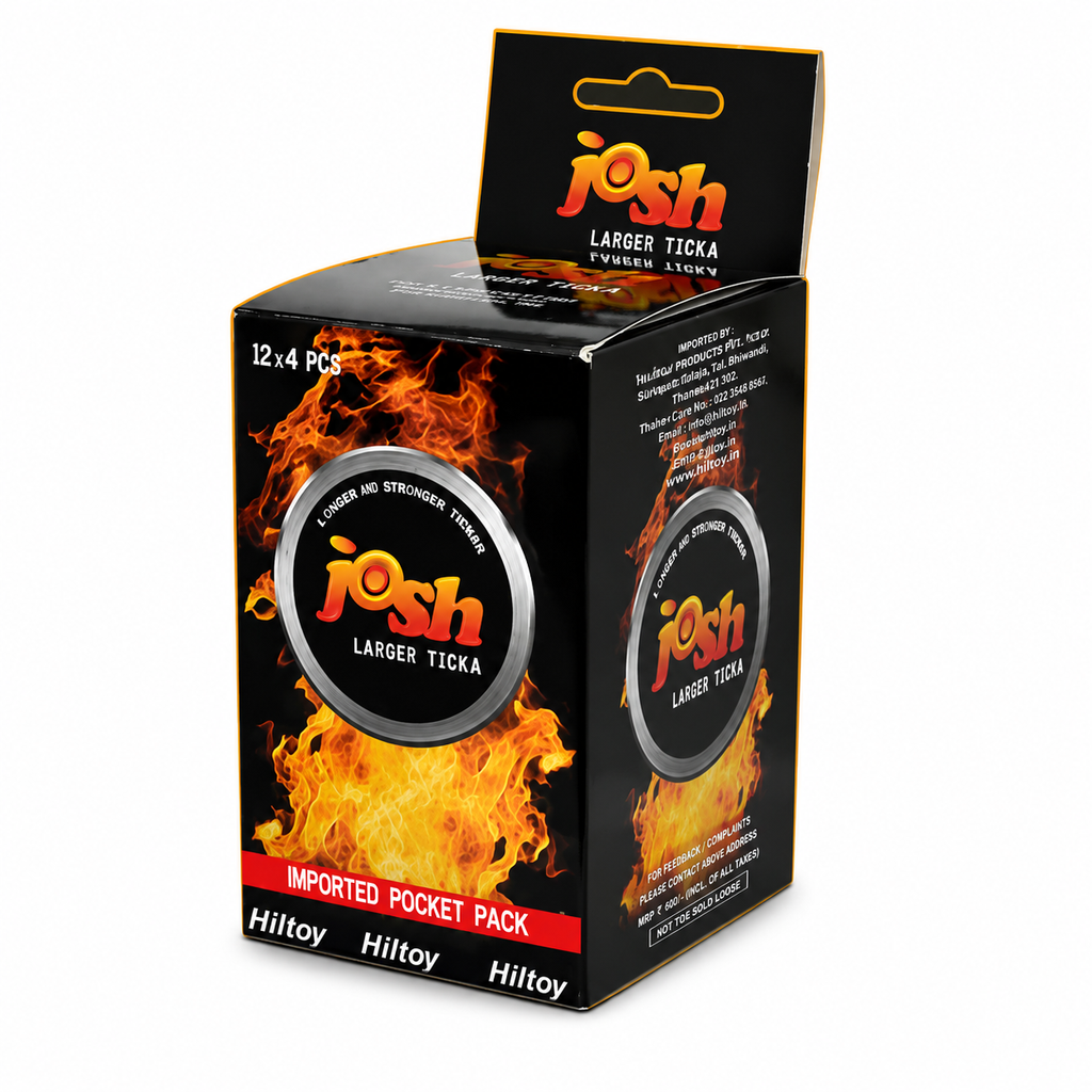 Josh Larger Ticka Condoms Imported Pocket Pack 12x4 Pcs