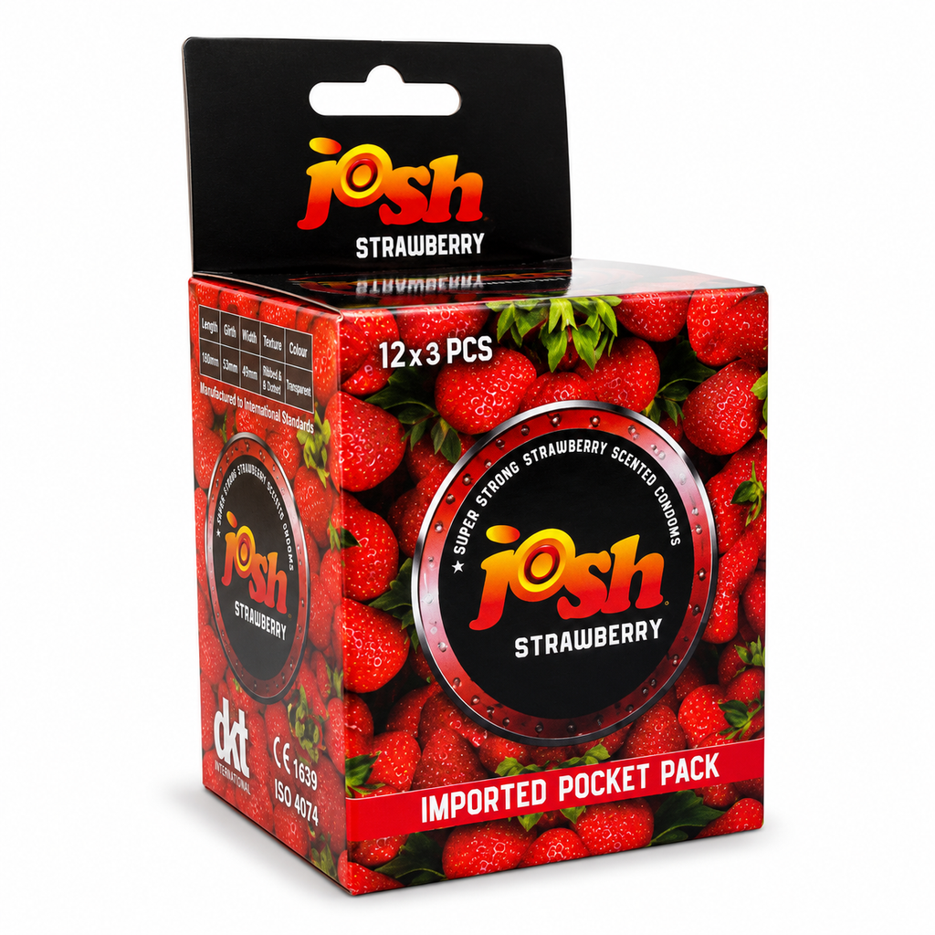 Josh Strawberry Scented Condoms 12x3 PCS