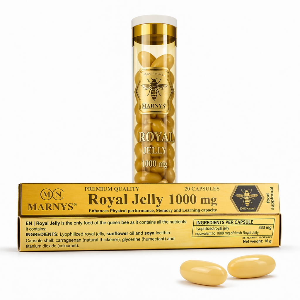 MARNYS Royal Jelly 1000mg Capsules – Energy, Focus & Wellness Support (20 Capsules)