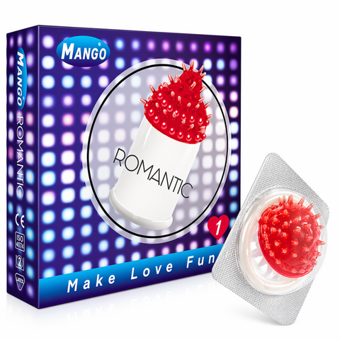 MANGO Romantic Spike Fun Condom Ring – Textured Pleasure Enhancer for Couples