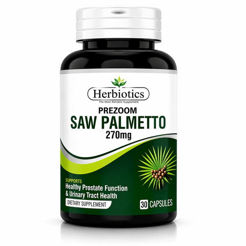 Herbiotics Prezoom Saw Palmetto 270mg – 30 Capsules | Prostate & Urinary Health Support