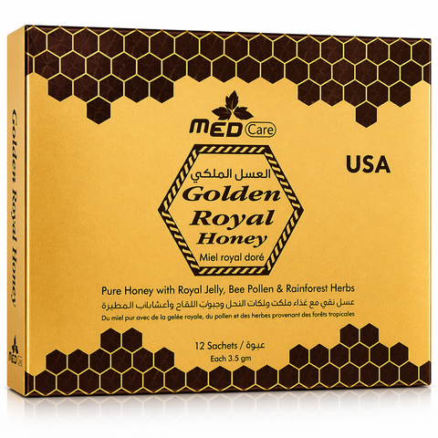 MED Care Golden Royal Honey Sachets – Energy & Vitality Support (12 Sachets)