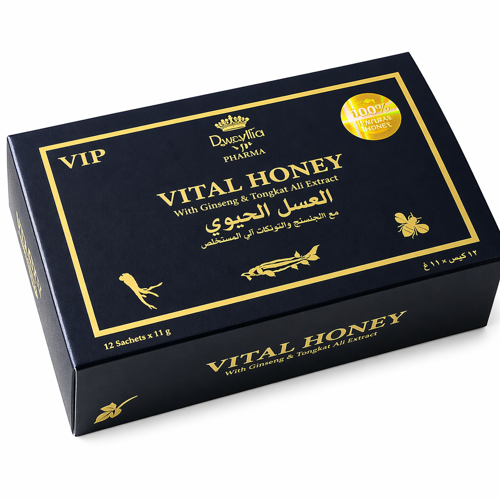 VIP Vital Honey Sachets with Ginseng & Tongkat Ali – Energy & Vitality Support