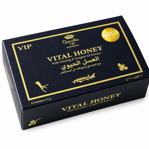 VIP Vital Honey Sachets with Ginseng & Tongkat Ali – Energy & Vitality Support